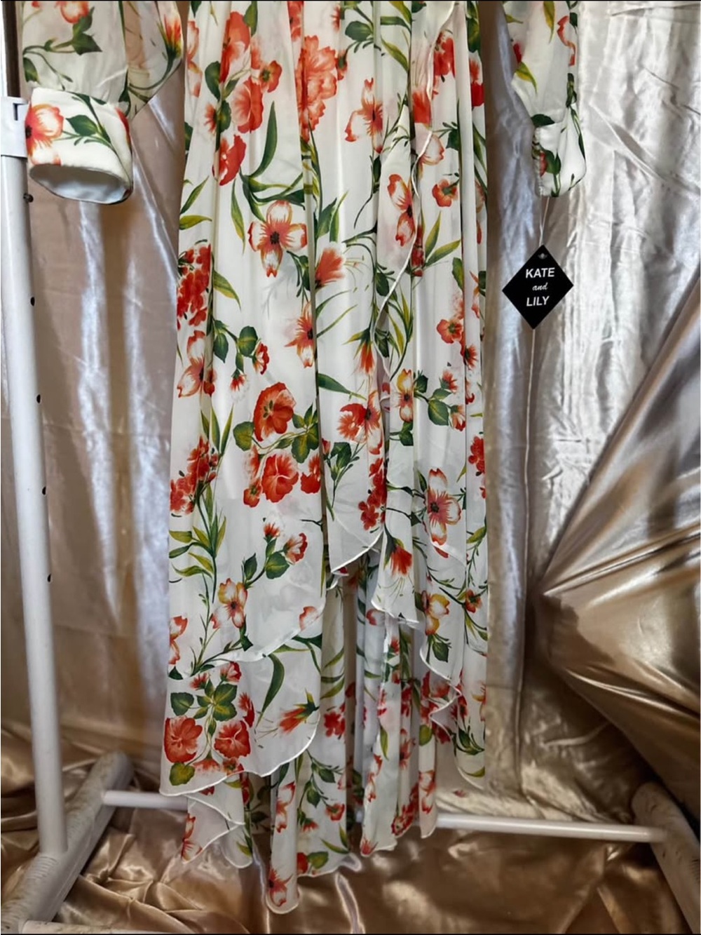 Kate and Lilly White Floral High-Low Dress